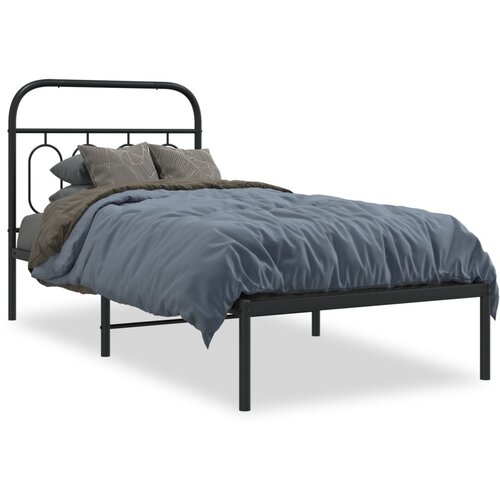 vidaXL Metalni okvir za krevet s uzglavljem crni 80x200 cm Cijene