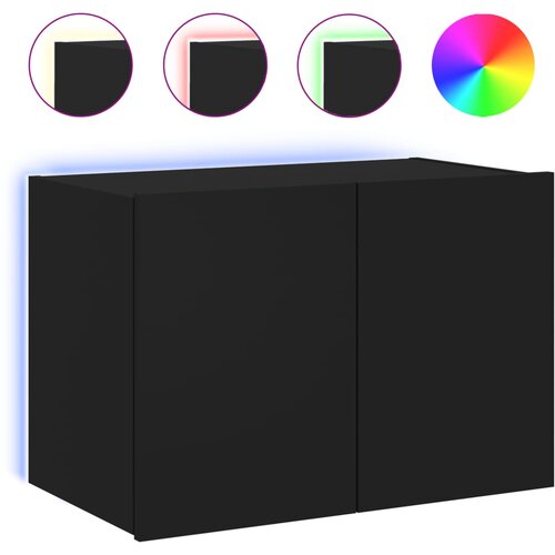 Maison Chic Stenska TV omarica - TV stojalo - Televizijska omarica z LED lučkami črna 60x35x41 cm, (21701969) Cene