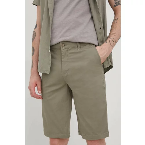 Solid Kratke hlače moške, zelena barva