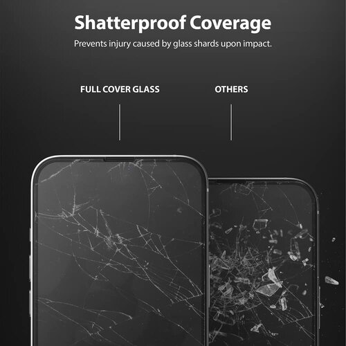 Ringke Invisible Defender ID Full Glass kaljeno staklo puna pokrivenost s okvirom za iPhone 13/ 13 Pro Slike