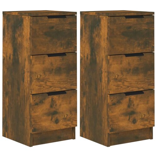 Maison Chic Komoda - Predalnik 2 kosa dimljeni hrast 30x30x70 cm konstruiran les, (21718852) Cene
