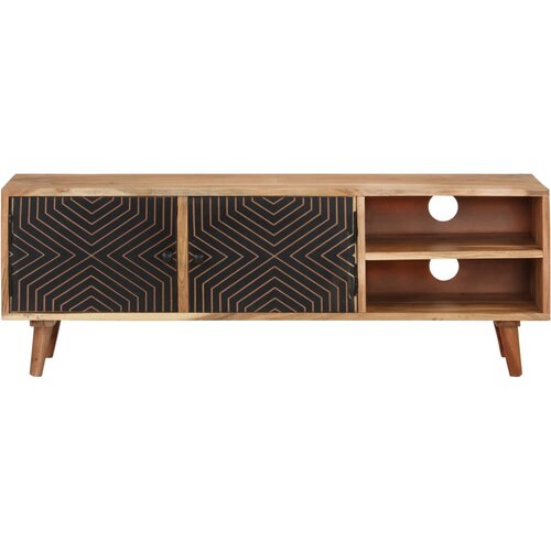 Maison Chic TV omarica - TV stojalo - Televizijska omarica 115x30x39 cm trden akacijev les, (21700854) Slike