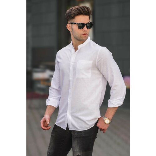 Madmext shirt - white - fitted Cene