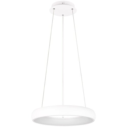  Bela LED zatemnitvena viseča svetilka s kovinskim senčilom ø 46 cm Cardona – Cene
