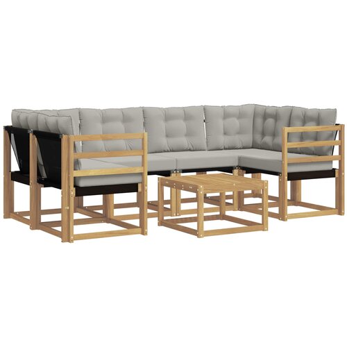 vidaXL Zunanja garnitura za sedenje 7 pcs Bela in svetlo siva, (5000281221) Cene