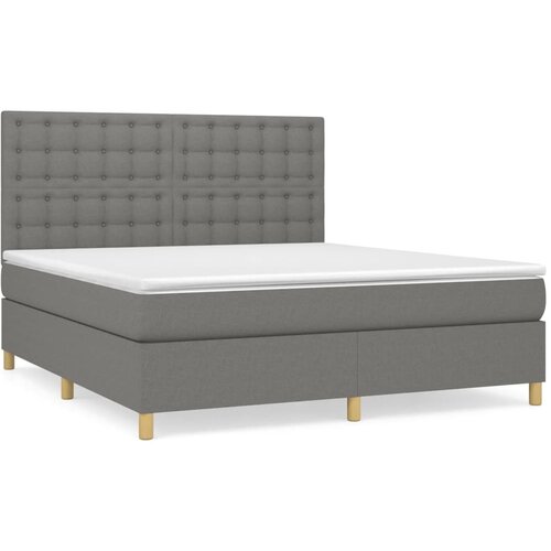 Maison Chic Box spring postelja - Vzmetna postelja z vzmetnico temno siva 180x200 cm blago SL20936, (21892733) Cene