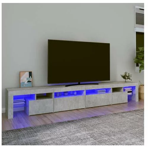  TV omarica z LED lučkami betonsko siva 280x36,5x40 cm