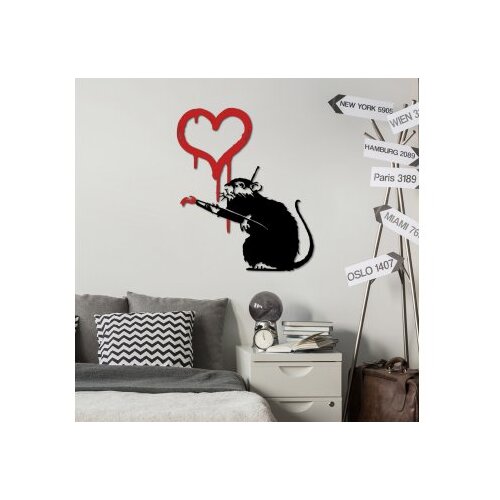 Wallxpert Zidna dekoracija Banksy Metal 08, 60x70 cm, 1,5 mm, Bijela Slike