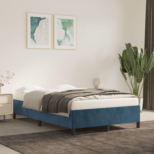 Furnova Posteljni okvir brez vzmetnico temno modra 120x190 cm žamet, (21935650) Slike