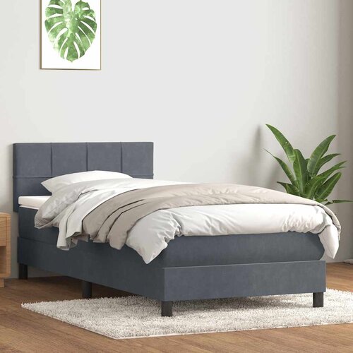 vidaXL Box spring krevet s madracem tamnosivi 80 x 220 cm bar&scaron;unasti Cijene
