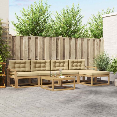  Set vanjskih sofa 6 kom. Bijela i bež Poliester Cene