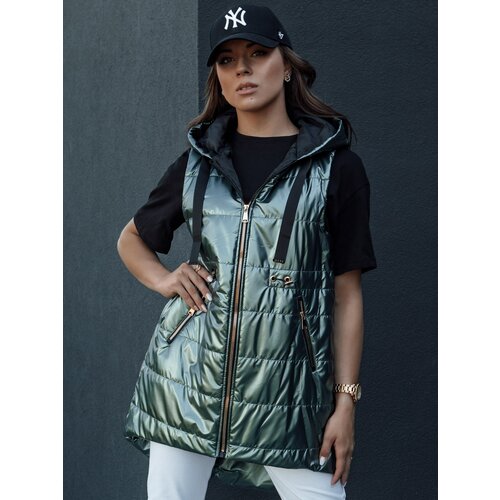 DStreet women&amp;#039;s quilted vest PIXIECODE dark green Slike