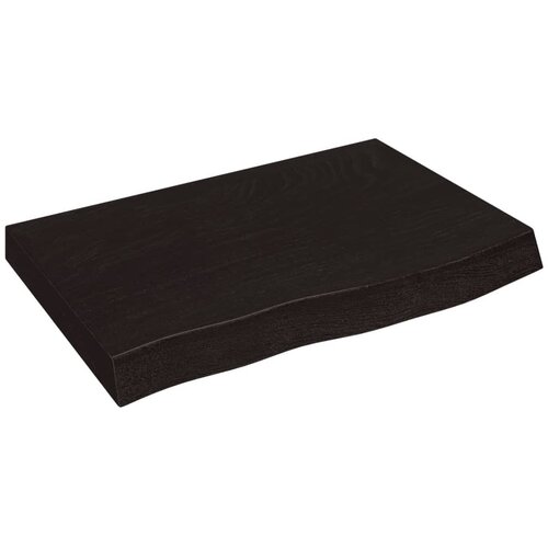 Maison Chic Stenska polica - Viseča Polica temno rjava 60x40x(2-6) cm trdna hrastovina, (21784681) Slike
