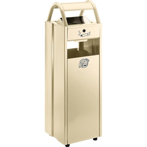 VAR Zbiralnik odpadkov s pepelnikom in streho za zaščito pred dežjem, prostornina 35 l, ŠxVxG 300 x 960 x 250 mm, slonokoščen RAL 1015 Cene