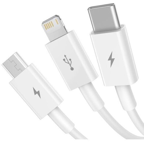 Baseus Camltys-02 podatkovni kabel 3v1 - lightning, micro usb, type c - bel Slike
