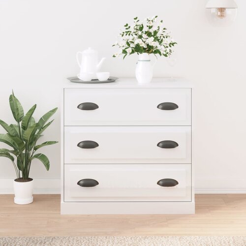  Komoda sjajna bijela 70x35,5x67,5 cm od konstruiranog drva Cene