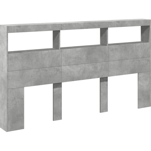  za uzglavlje LED svjetlima boja betona 180x17x102 cm Slike