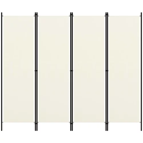 Sobna pregrada s 4 panela krem-bijela 200 x 180 cm