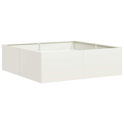 Maison Chic Cvetlični Lonec - Cvetlično korito Bela 100x100x30 cm Jeklo, (21788568) Cene