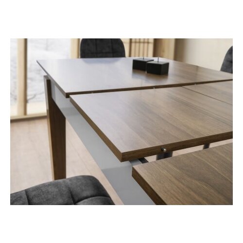 Hanah home Cunda - 2981 WalnutWhite Extendable Dining Table Slike