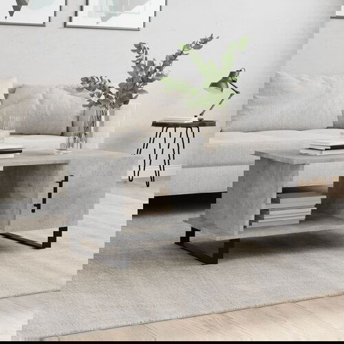 VidaXL Klubska mizica betonsko siva 90x50x40 cm konstruiran les Slike