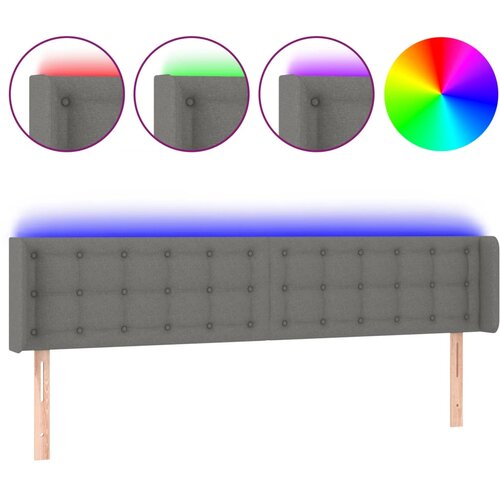  LED uzglavlje tamnosivo 183x16x78/88 cm od tkanine Slike