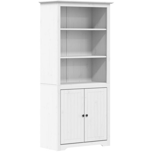 Maison Chic Knjižna omara - Knjižni regal BODO bela 82x40x173 cm trdna borovina, (21726168) Cene