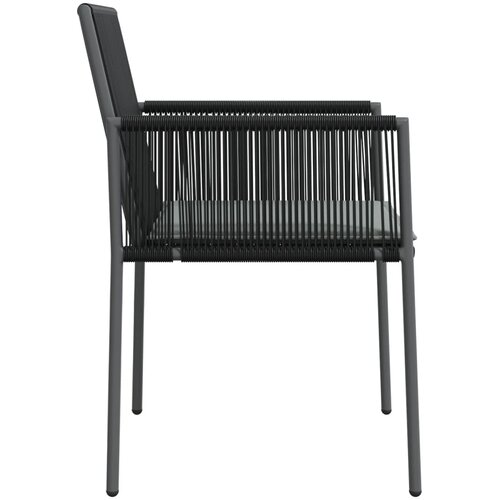  Vrtne stolice s jastucima 6 kom crne 54x60,5x83,5 cm poliratan Slike