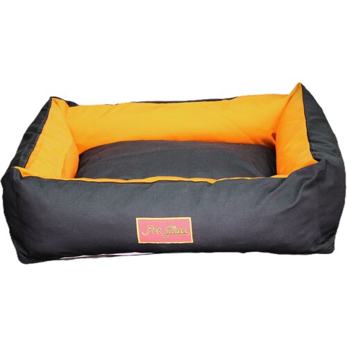 Pet Line Krevet za pse, 80x60cm, Crno-narandžasti Slike