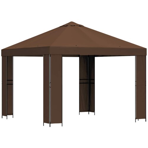 vidaXL Paviljon 3 x 3 m Rjava Poliester in jeklo 190, (5000218884) Cene