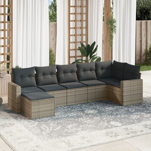 vidaXL 7-dijelni set vrtnih sofa sivi od poliratana Cijene