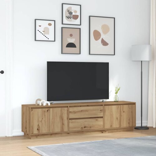  ormarić s LED svjetlima Artisan hrast 193,5x41x50 cm Slike