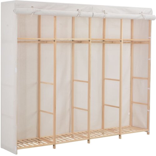 VidaXL garderobna omara iz blaga 200x40x170 cm bela Slike
