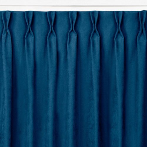  Curtain MILANA color indigo style classic flex 9.5 cm with double pleat chenille 280x270 HOMEDE Slike