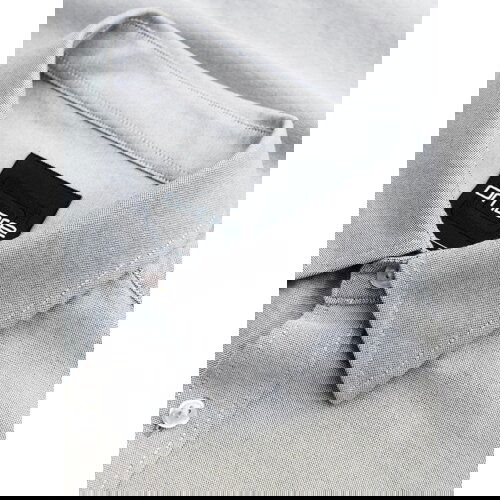 Ombre Elegant men's oxford shirt with embroidery - light grey Cene