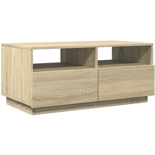  Stolić za kavu s LED svjetlima boja hrasta sonome 90x49x40 cm Slike
