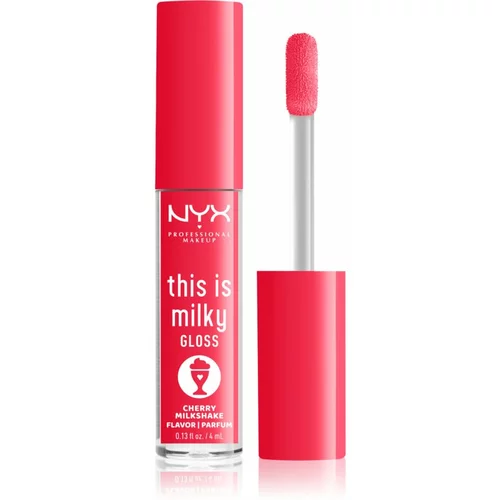 NYX Professional Makeup This is Milky Gloss Milkshakes hidratantno sjajilo za usne s mirisom nijansa 13 Cherry Milkshake 4 ml