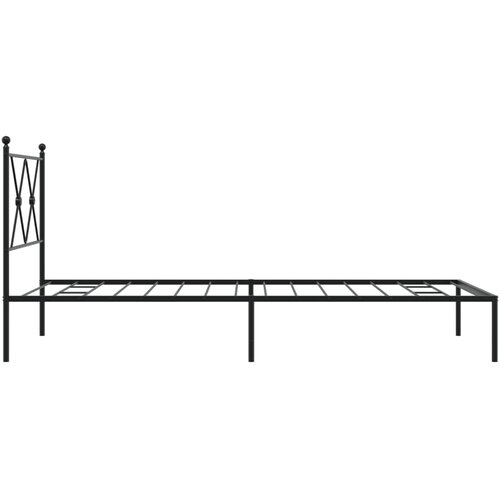  Metalni okvir za krevet s uzglavljem crni 90x190 cm Slike
