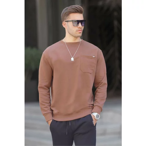 Madmext Brown Regular Fit Basic Sweatshirt 6136
