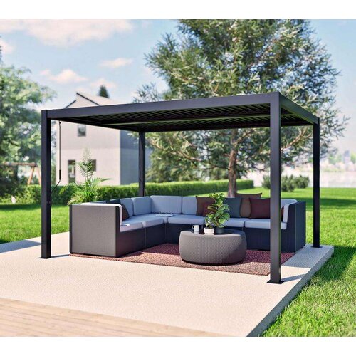  Sojag Milo 1012 | Čelična pergola s krovom sa žaluzinama | Crna | 3x3 5m Cene