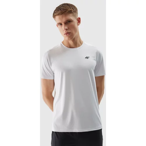 4f Men's sports T-shirt in a regular fit made of recycled materials - white