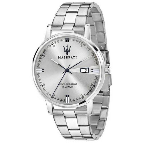 Maserati muški classe datum srebrni elegantni ručni sat sa metalnim kaišem Slike