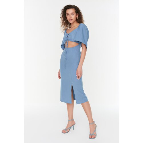 Trendyol Indigo Cut Out Detailed Slit Dress Slike