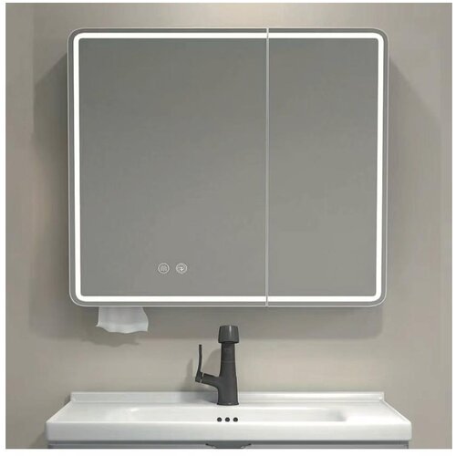 Brilagi LED kupatilski ormarić sa ogledalom i pozadinskim osvetljenjem NOTO DOUBLE 60x70 cm Slike