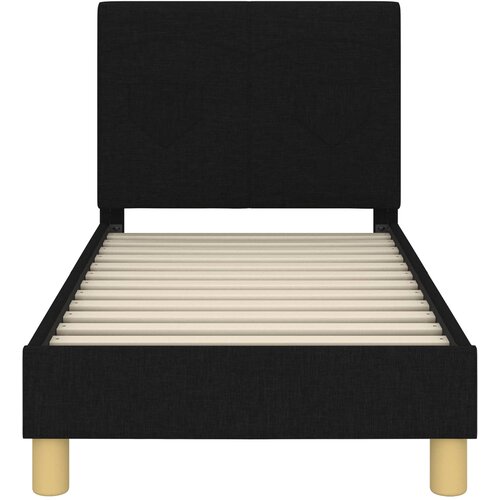  Okvir kreveta za malu djecu s naslonom Crna 70 x 140 cm tkanina Slike