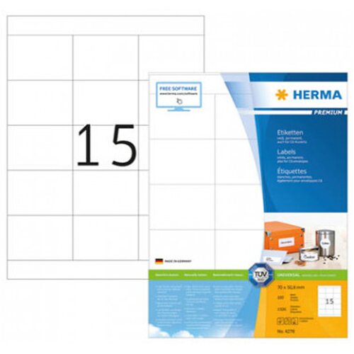 Herma Samolepilne etikete Superprint 4278, (70 x 50,8 mm), 100/1 (3669) Slike