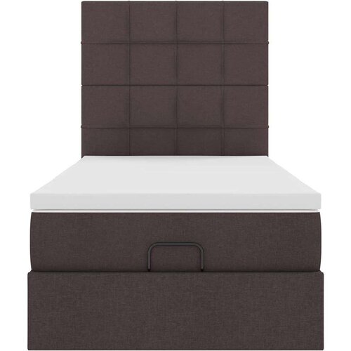 VidaXL otomanski okvir kreveta s madraca tamnosmeđi 100x200cm tkanine Slike