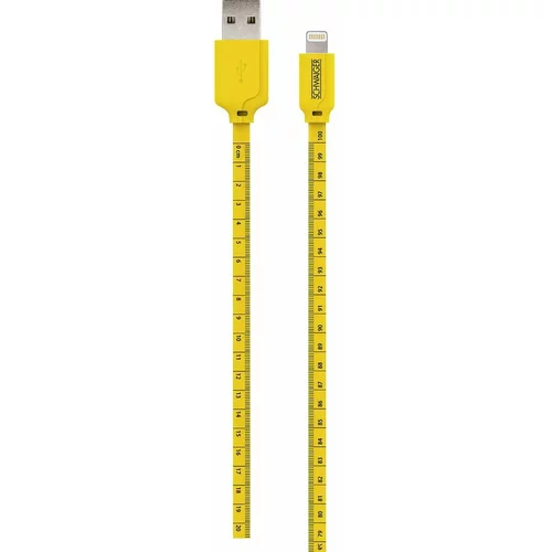 SCHWAIGER USB kabel USB 2.0 USB-A utikač, Apple Lightning utikač 1.20 m crna, žuta s oznakom po metru WKL10511