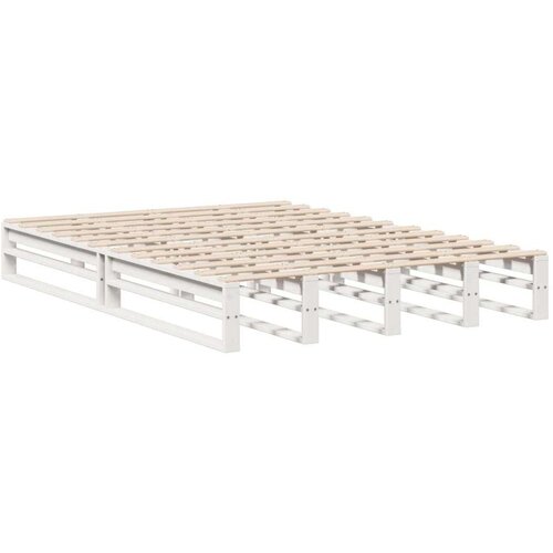  Krevet s regalom za knjige bez madraca bijeli 150x200cm od drva Slike