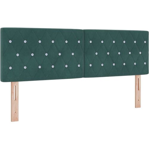VidaXL Box Spring Krevet s Madracem Tamnozelena 160x200 cm Bar&amp;scaron;un Slike